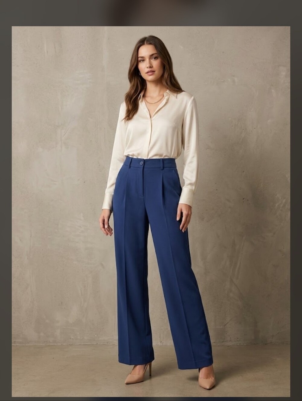 NWT Liverpool Hi-Rise Pleated Wide Leg Trouser Pants Galaxy Blue Size 10/30 $109